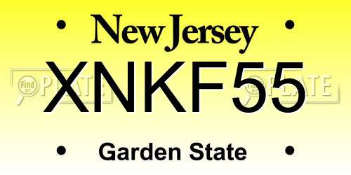 XNKF55 New Jersey License Plate