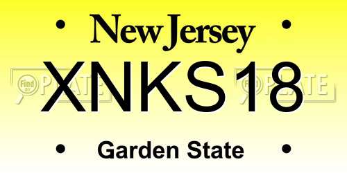 XNKS18 New Jersey License Plate