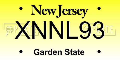 XNNL93 New Jersey License Plate
