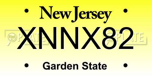 XNNX82 New Jersey License Plate