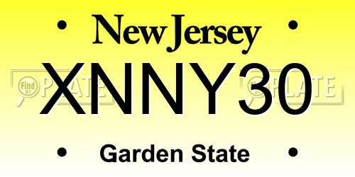 XNNY30 New Jersey License Plate