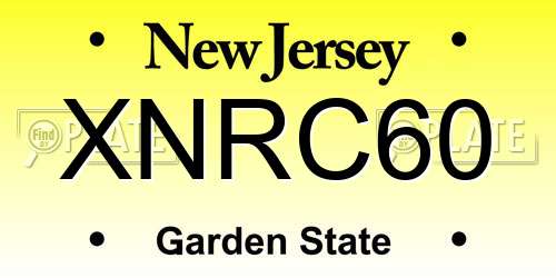 XNRC60 New Jersey License Plate