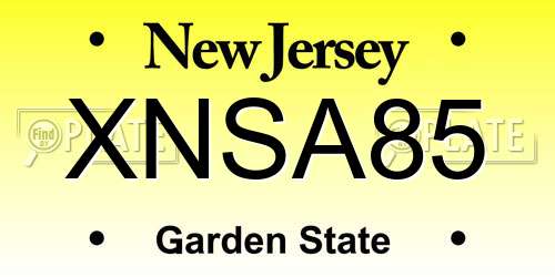 XNSA85 New Jersey License Plate
