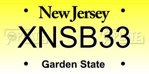 XNSB33 New Jersey License Plate