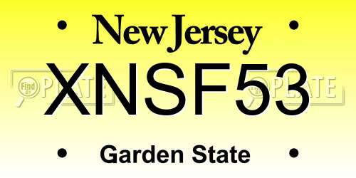 XNSF53 New Jersey License Plate