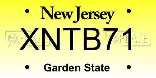 XNTB71 New Jersey License Plate