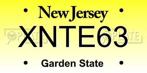 XNTE63 New Jersey License Plate
