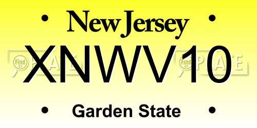 XNWV10 New Jersey License Plate