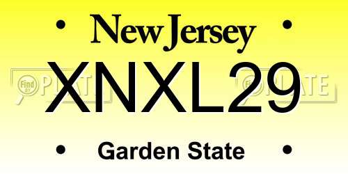 XNXL29 New Jersey License Plate
