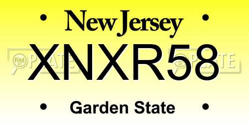 XNXR58 New Jersey License Plate