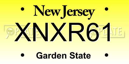 XNXR61 New Jersey License Plate