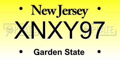 XNXY97 New Jersey License Plate