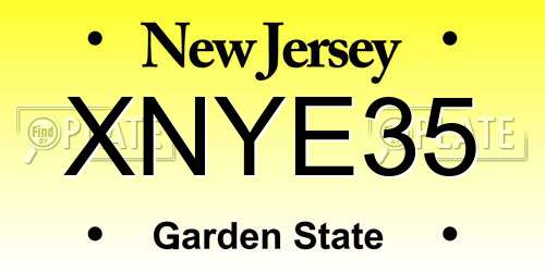 XNYE35 New Jersey License Plate