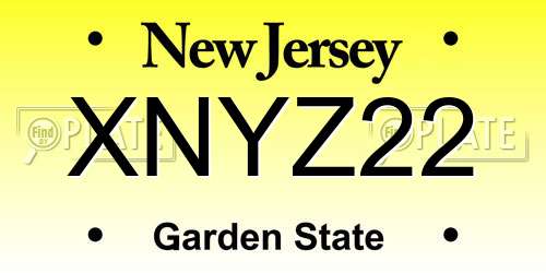 XNYZ22 New Jersey License Plate