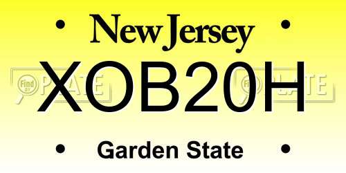 XOB20H New Jersey License Plate