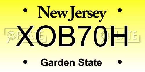 XOB70H New Jersey License Plate