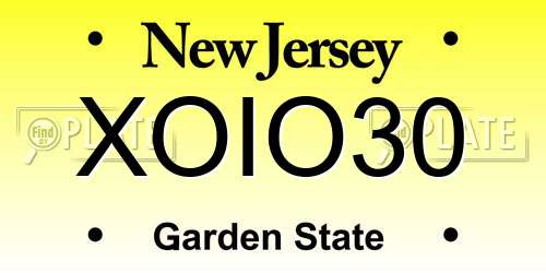 XOIO30 New Jersey License Plate