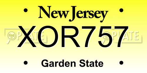 XOR757 New Jersey License Plate