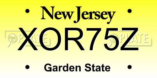 XOR75Z New Jersey License Plate