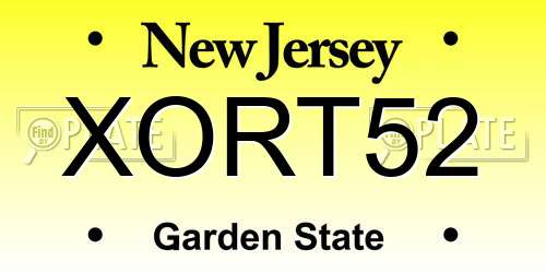 XORT52 New Jersey License Plate
