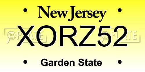 XORZ52 New Jersey License Plate