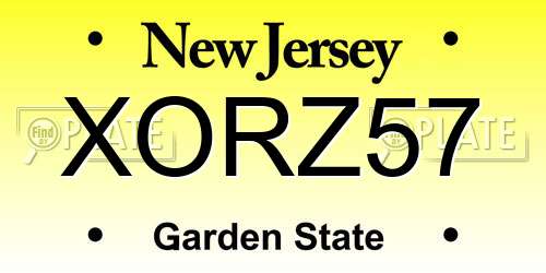 XORZ57 New Jersey License Plate