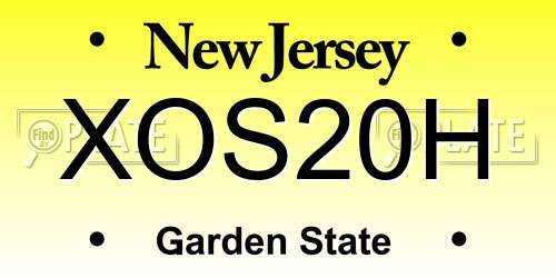 XOS20H New Jersey License Plate