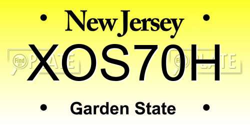 XOS70H New Jersey License Plate