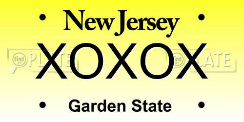 XOXOX New Jersey License Plate