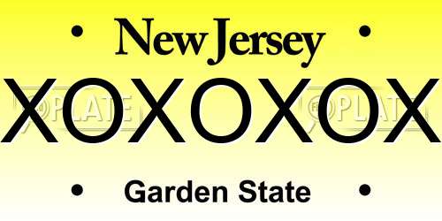XOXOXOX New Jersey License Plate