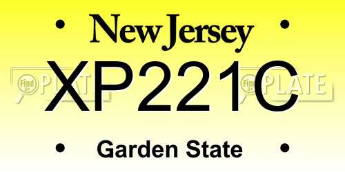 XP221C New Jersey License Plate