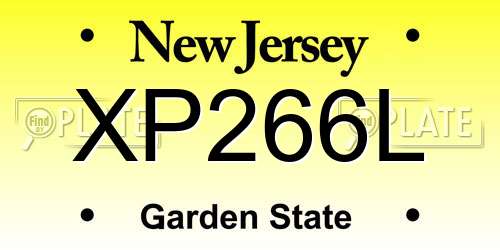XP266L New Jersey License Plate