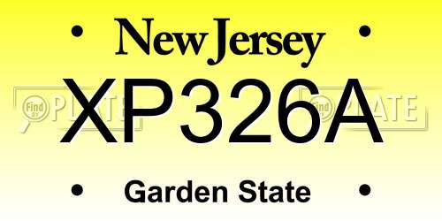 XP326A New Jersey License Plate