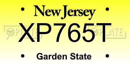XP765T New Jersey License Plate