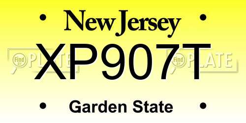 XP907T New Jersey License Plate