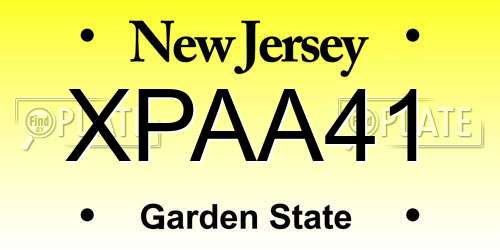 XPAA41 New Jersey License Plate