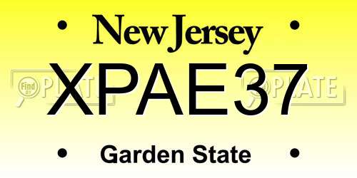 XPAE37 New Jersey License Plate
