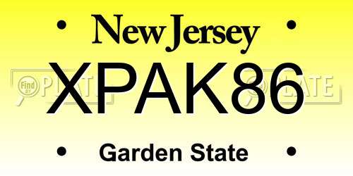 XPAK86 New Jersey License Plate