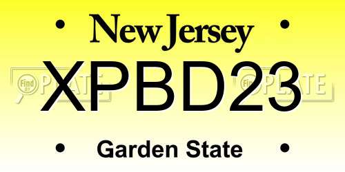 XPBD23 New Jersey License Plate