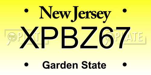 XPBZ67 New Jersey License Plate