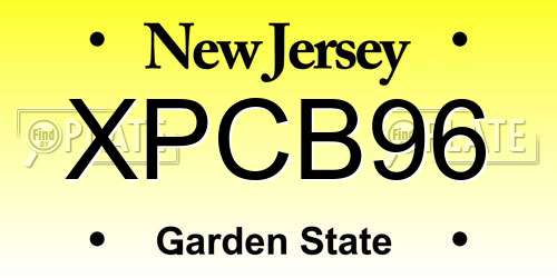 XPCB96 New Jersey License Plate