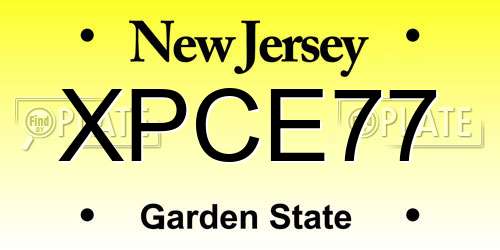 XPCE77 New Jersey License Plate