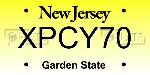XPCY70 New Jersey License Plate