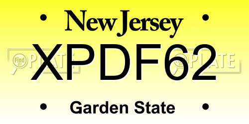 XPDF62 New Jersey License Plate