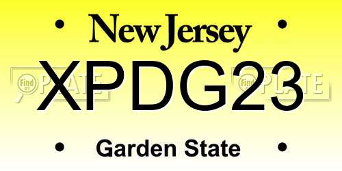 XPDG23 New Jersey License Plate