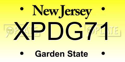 XPDG71 New Jersey License Plate
