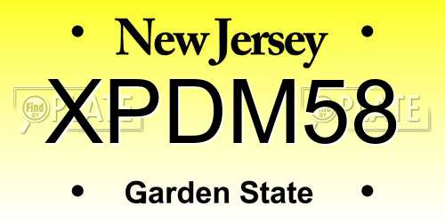 XPDM58 New Jersey License Plate