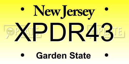 XPDR43 New Jersey License Plate