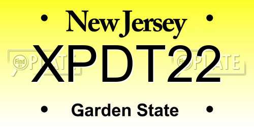 XPDT22 New Jersey License Plate