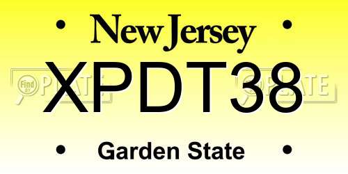 XPDT38 New Jersey License Plate